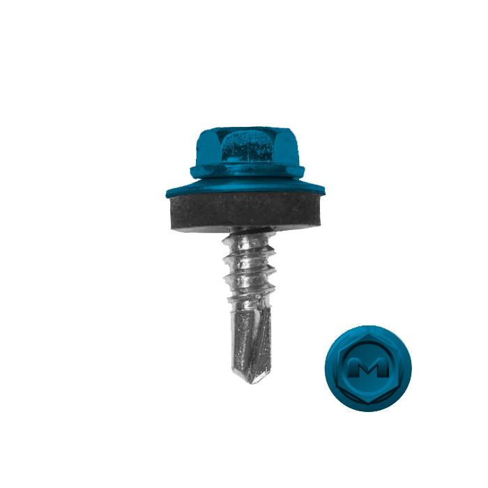 Саморез по металлу Daxmer 5,5х19 (250шт) сверло №3 RAL 5012